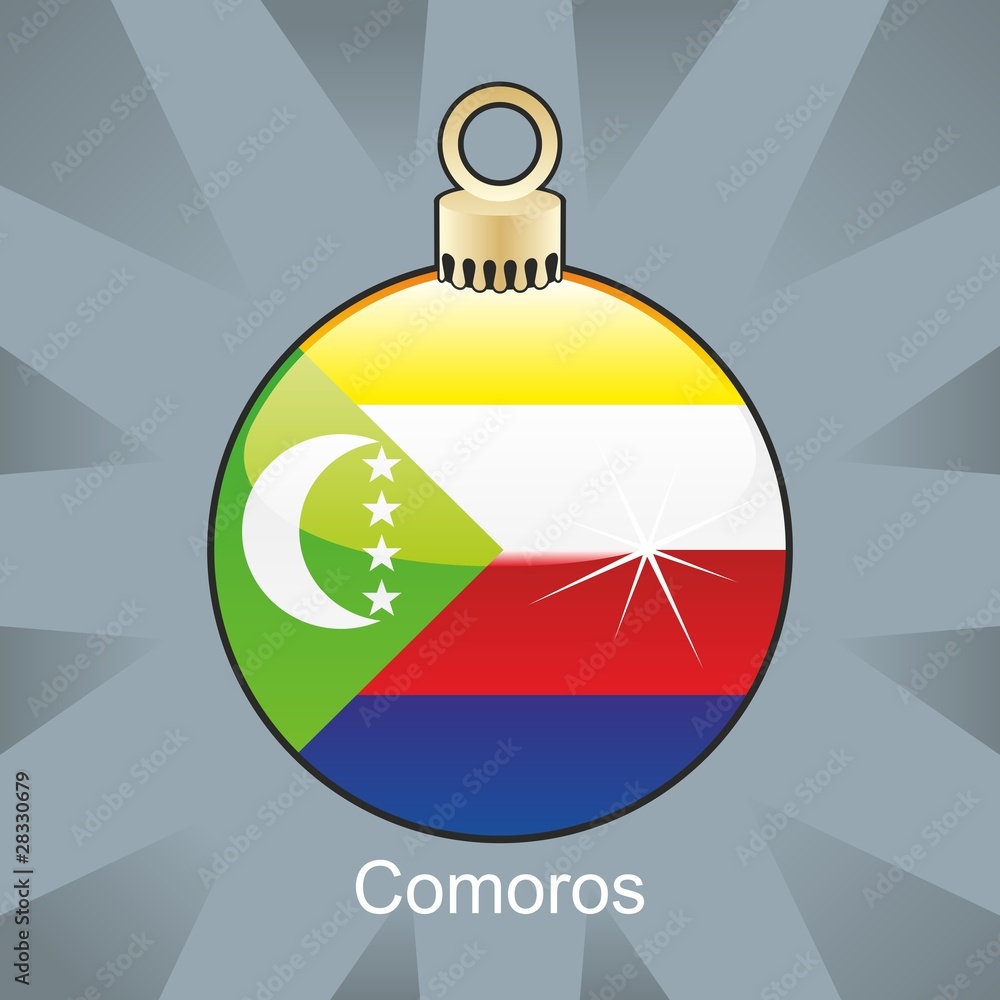 comoros flag in christmas bulb shape comoros flag in christmas bulb shape