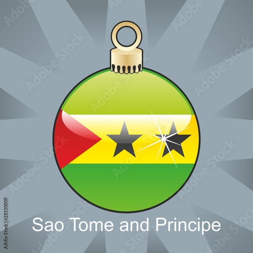 sao tome and principe flag in christmas bulb shape