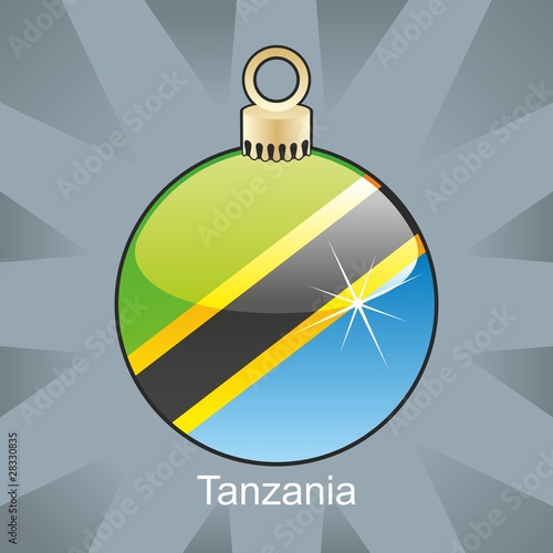 tanzania flag in christmas bulb shape