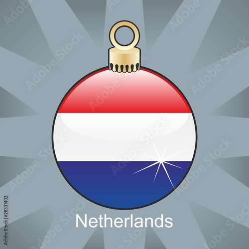 netherlands flag in christmas bulb shape