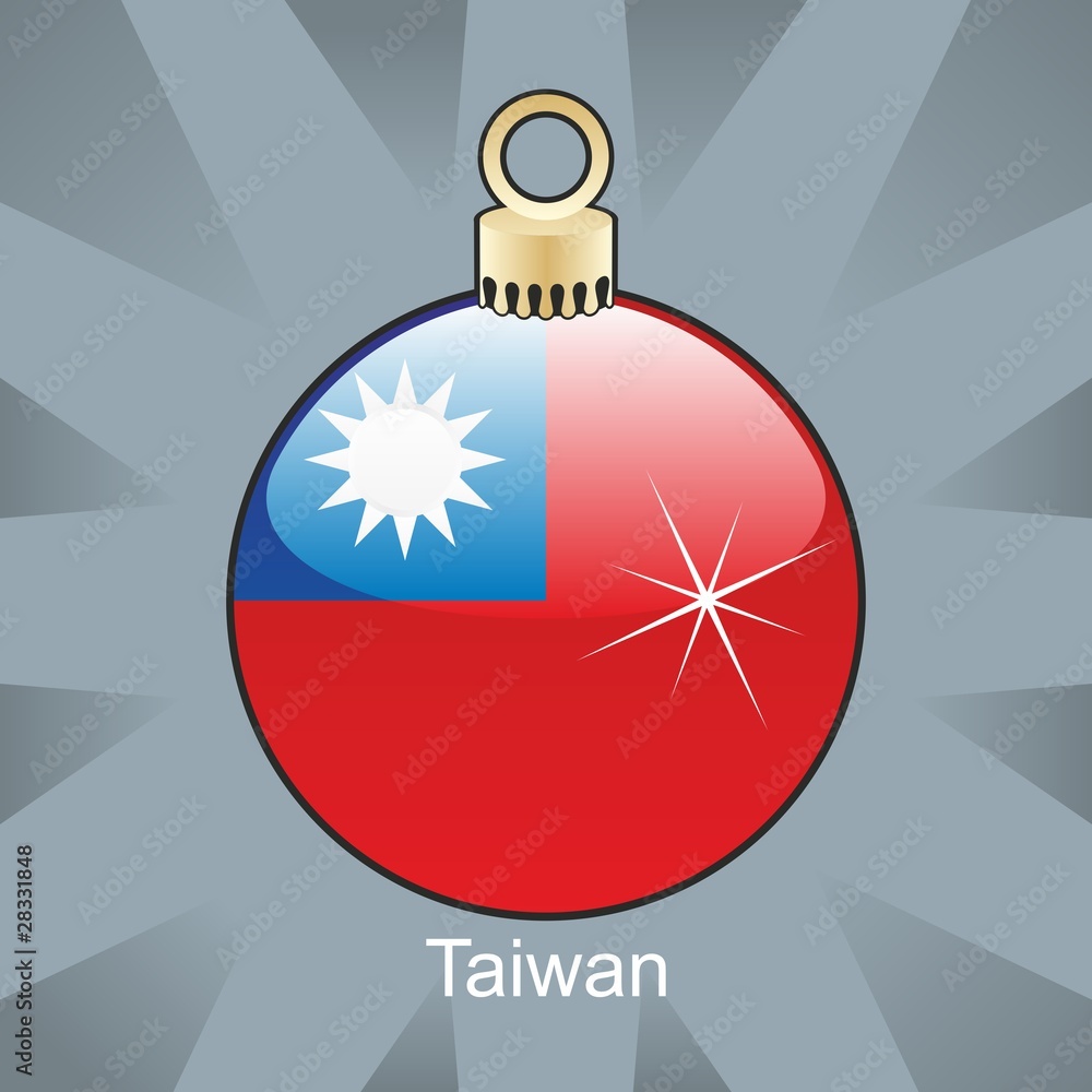 taiwan flag in christmas bulb shape taiwan flag in christmas bulb shape