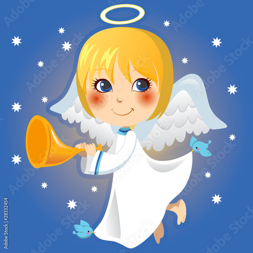 Cute little angel announcin...