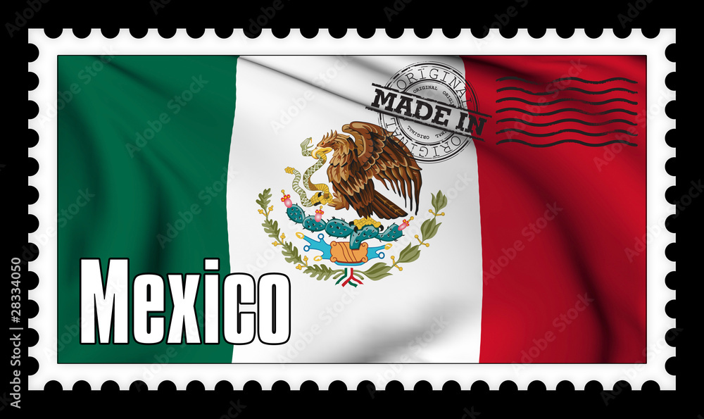 Obraz premium Made in Mexico original stamp