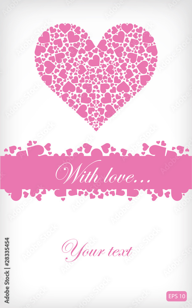 Pink valentines card
