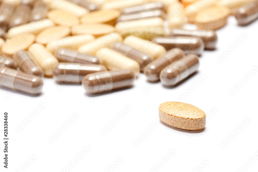 Medicinal pills piled up a bunch Medicinal pills piled up a bunch