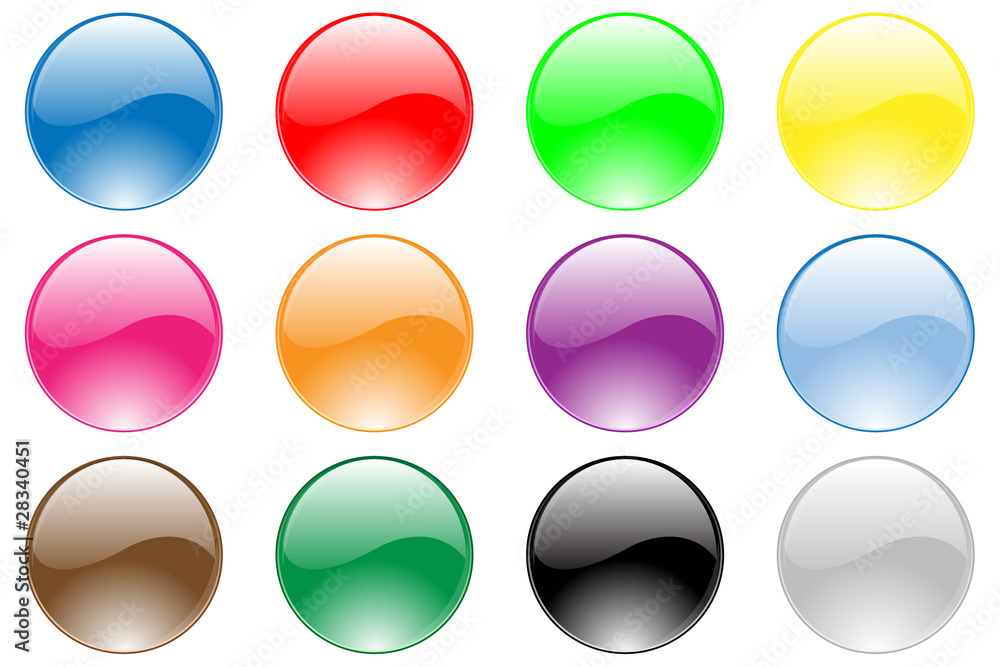 Round Color Shiny Bubble button icons Round Color Shiny Bubble button icons