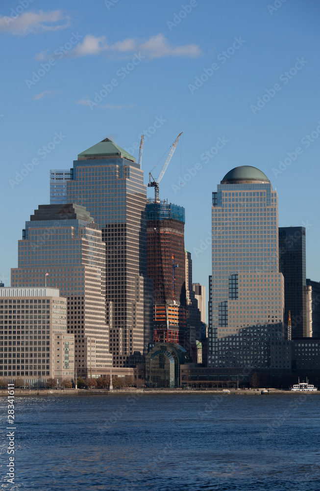 Manhattan Financial District at sunset from Jersey Manhattan Financial District at sunset from Jersey