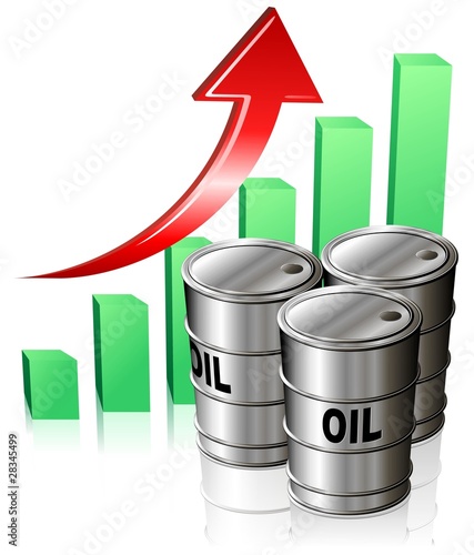 Barili di Petrolio e Grafico-Oil Bar Graph-Vector