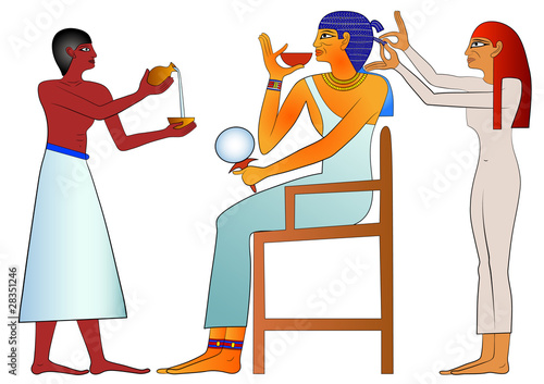 hairdresser of ancient Egypt - vector
