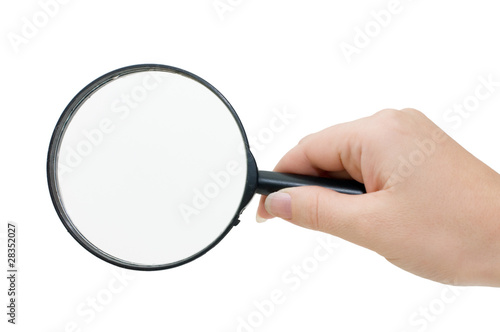 Magnifying glass isolated on white background