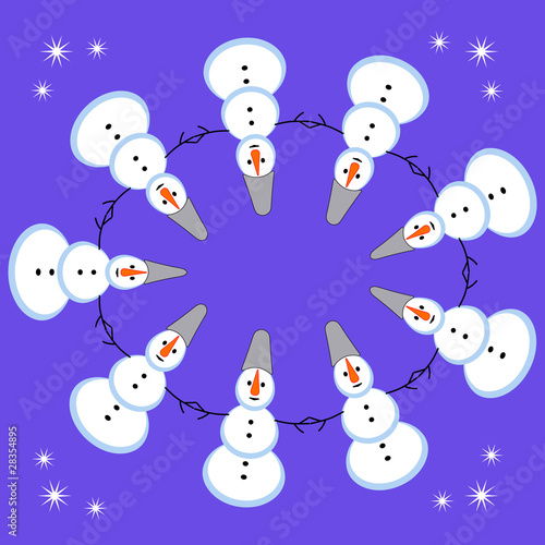 Round dance of snowballs