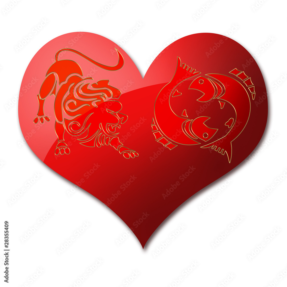 löwe und fische StockIllustration Adobe Stock