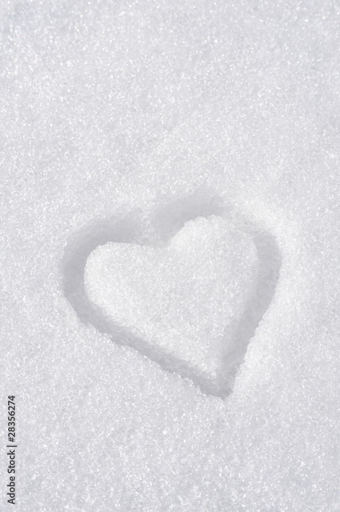 Heart on the snow