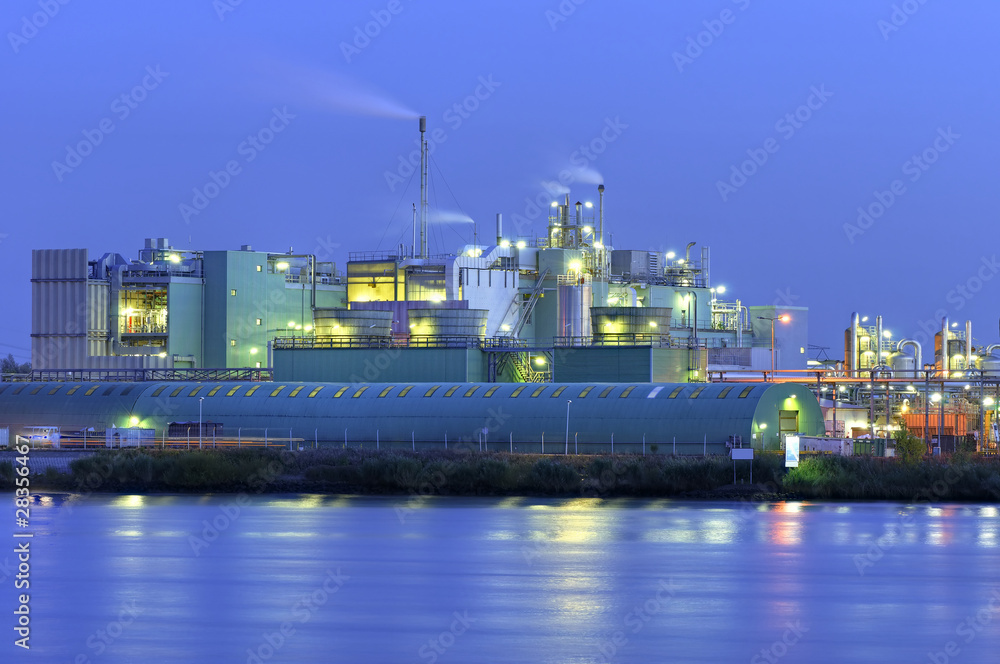 Fototapeta premium Chemical installation on water front