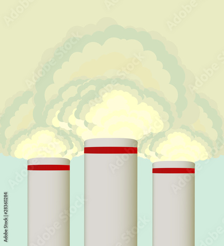 Air pollution cloud from factory stalks