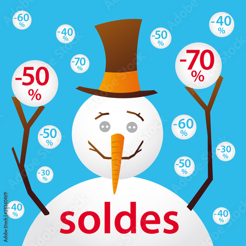 soldes hiver, bonhomme de neige
