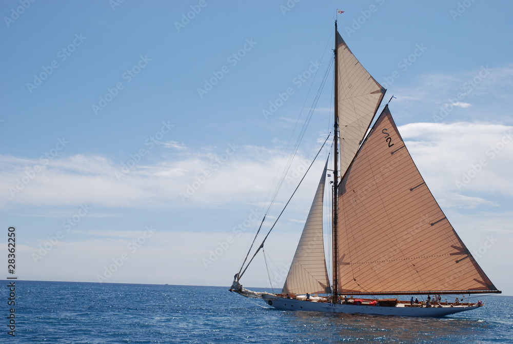 Classic wood sailing Yacht