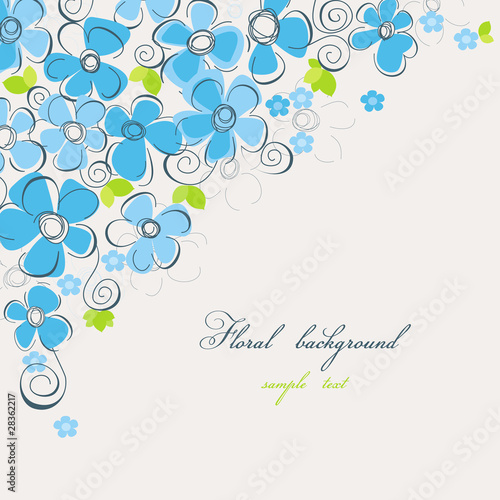 Blue floral corner