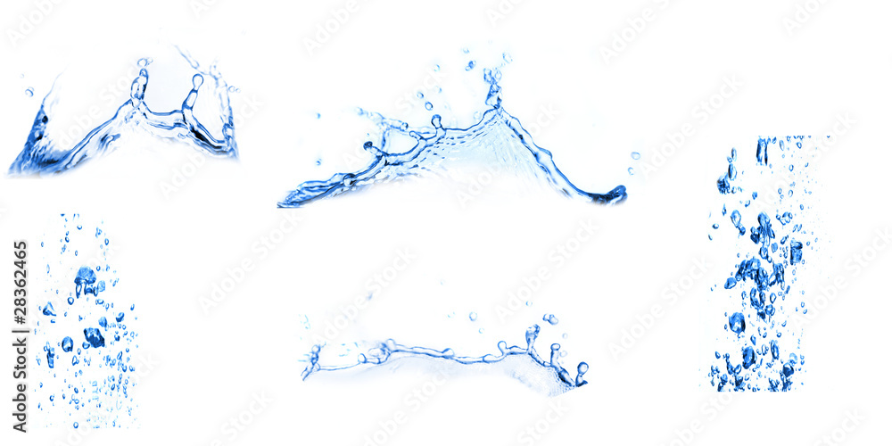 Collection of water splashes