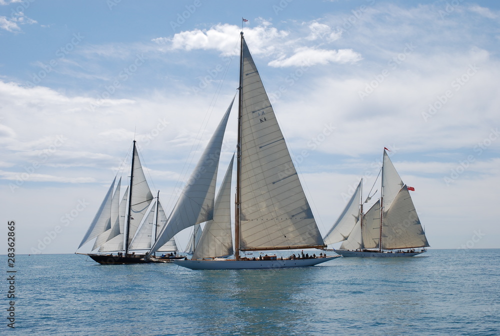 Classic Yacht sailing in Regatta