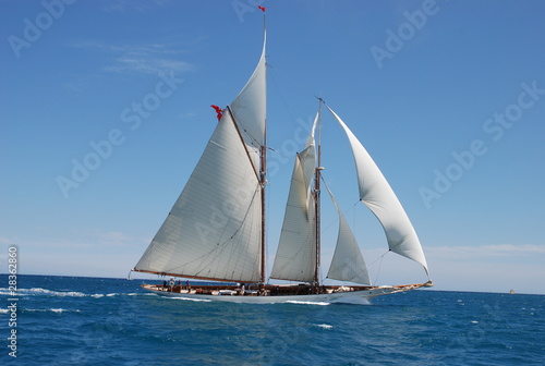 classic yacht under full sail