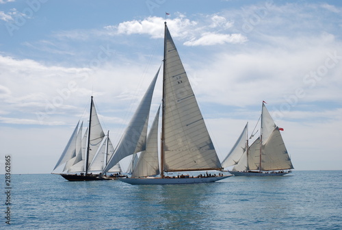 Classic Yacht sailing in Regatta