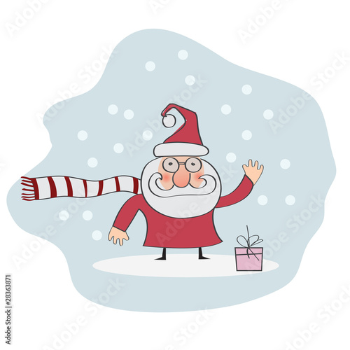 Santa Claus with present