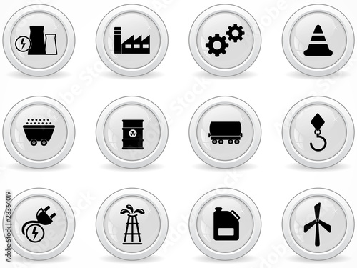 Web buttons, energy and industry icons