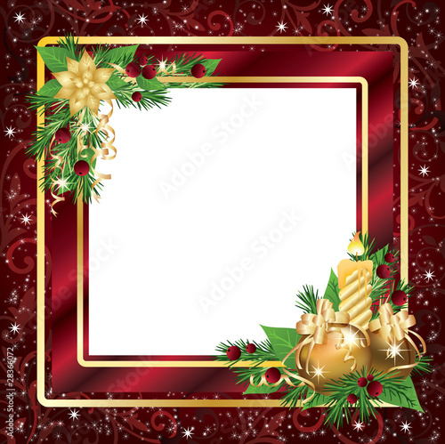 Christmas framework or invitation card, vector illustration
