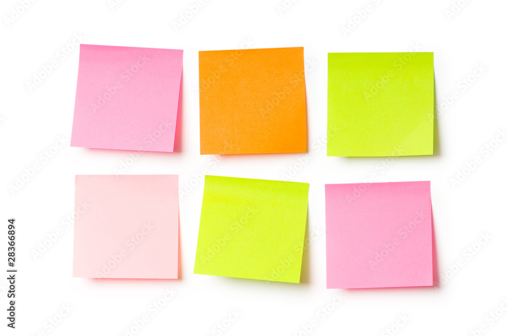 Reminder notes isolated on the white background Reminder notes isolated on the white background