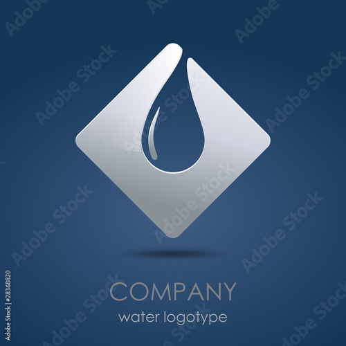 Logo water drop in blue # vector photo