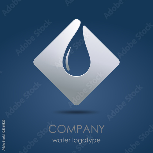 Logo water drop in blue # vector