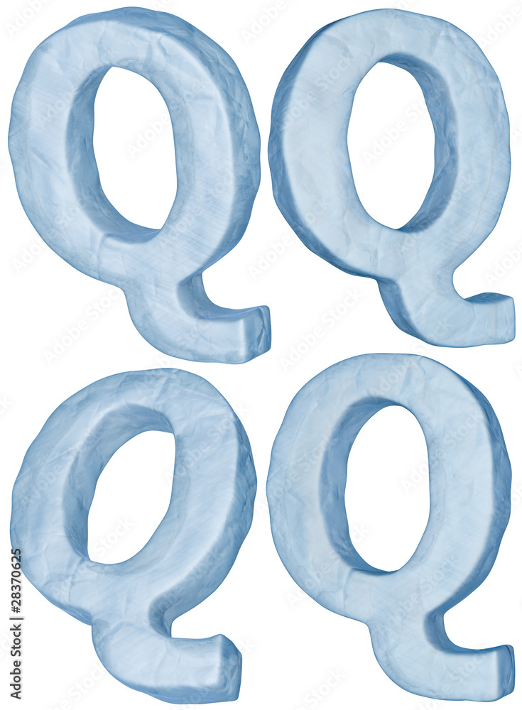 Icy letter Q.