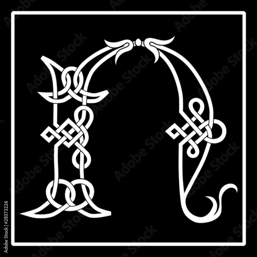 Celtic knot-work capital letter N