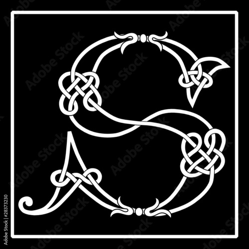 Celtic knot-work capital letter S