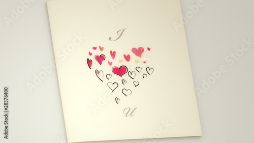 Valentine's Day Card Opening with Copy Space