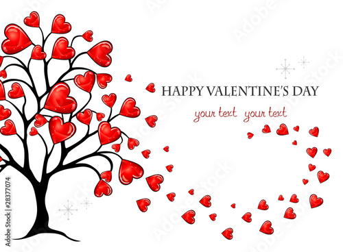 Tree wind valentine hearts