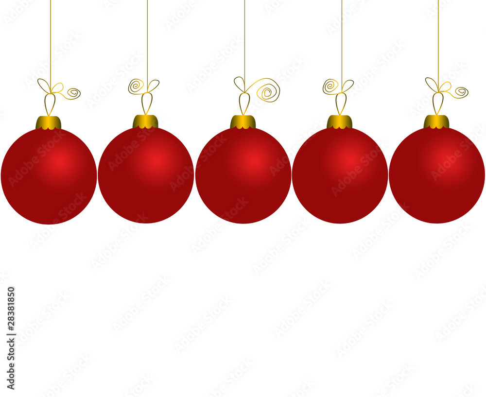 Set of red christmas balls Set of red christmas balls