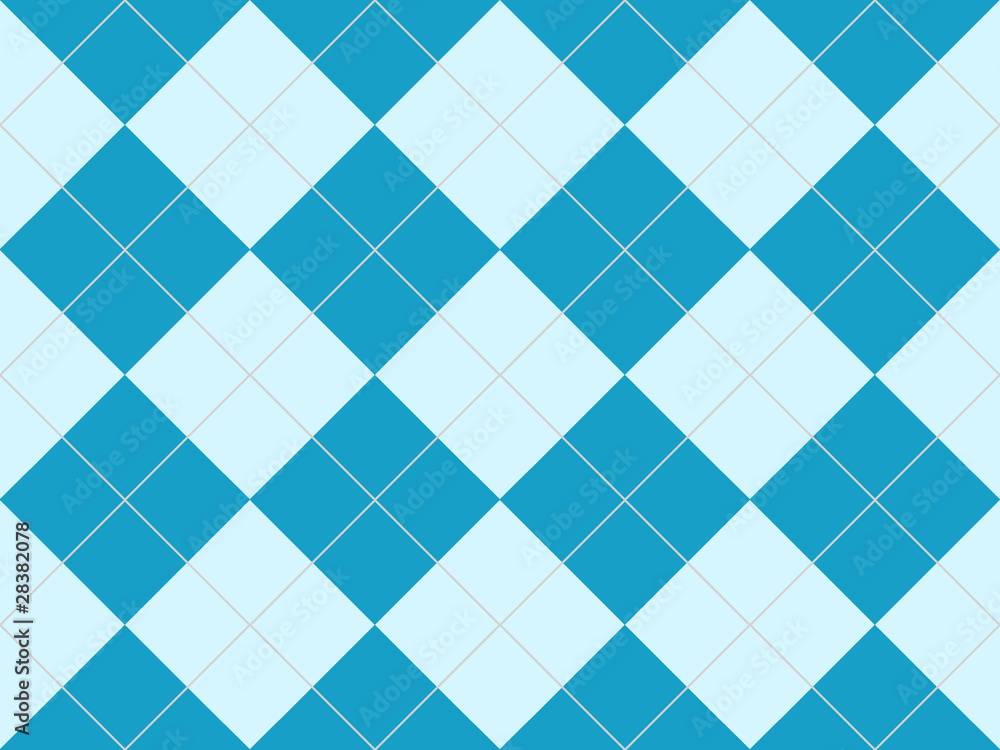 Seamless argyle pattern in blue rhombuses