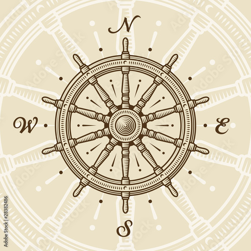 Vintage ship wheel