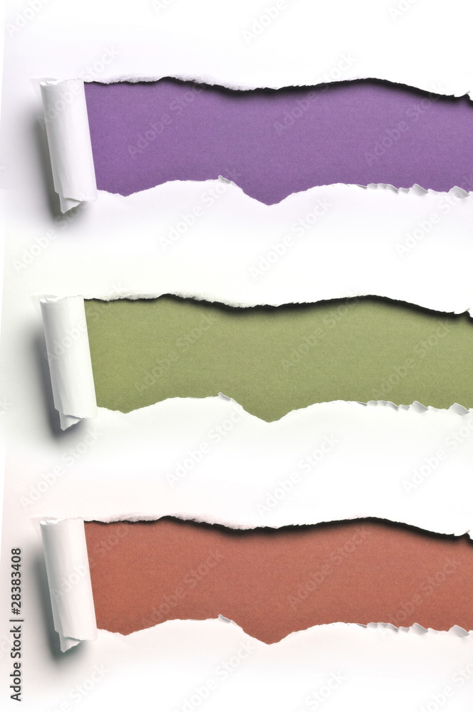 ripped paper in various colors ripped paper in various colors