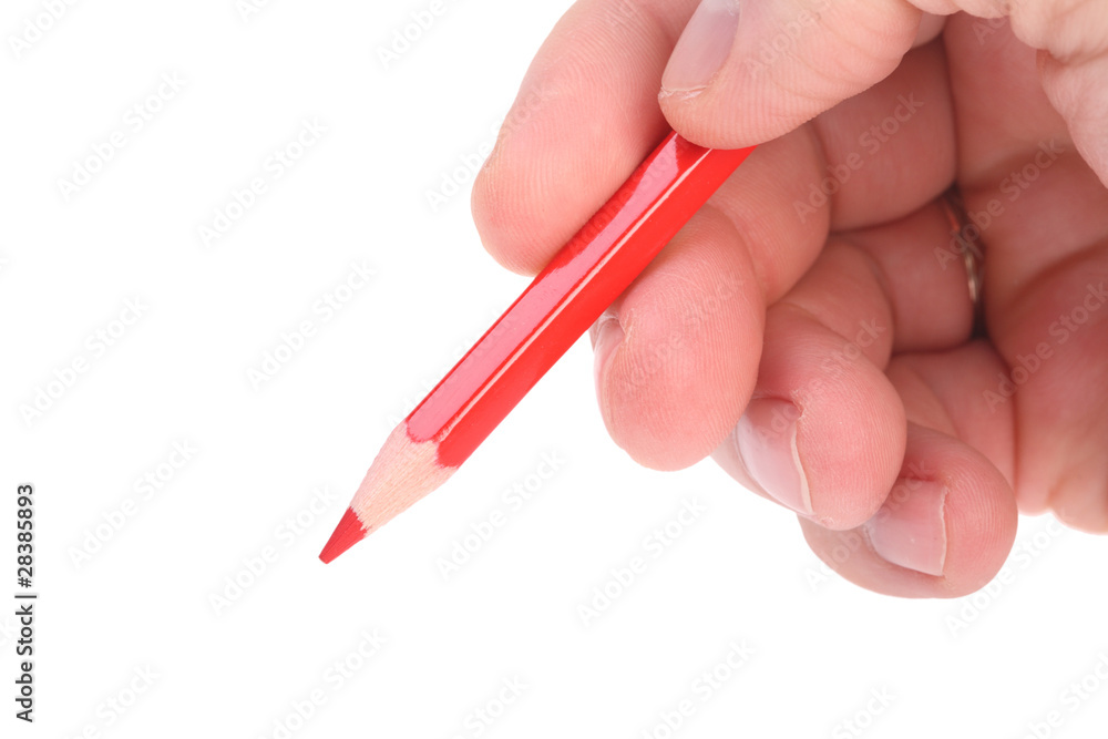 red pencil in hand red pencil in hand