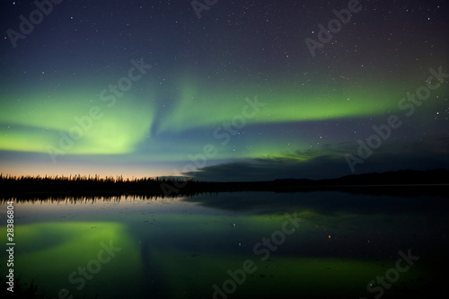 Aurora Borealis Over a Lake