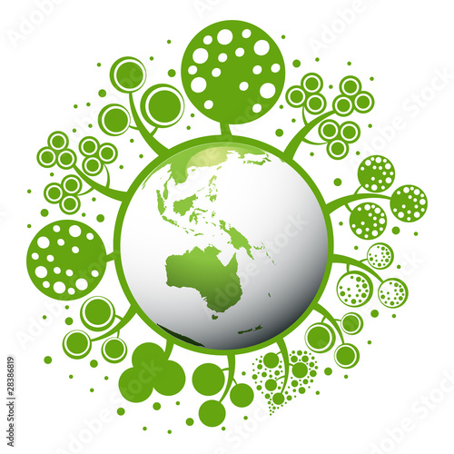 Ecology green planet vector concept background