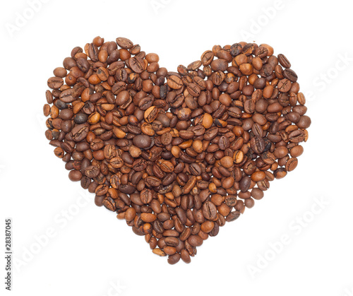 Heart from the corns of coffees