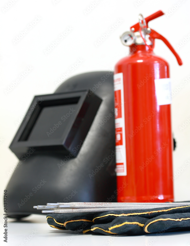 Obraz premium Welding equipment & Fire Extinguisher