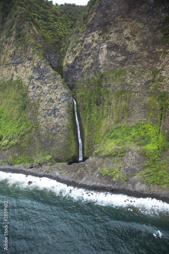 Waterfall at Hamakua coast in Big Island, Hawaii photo