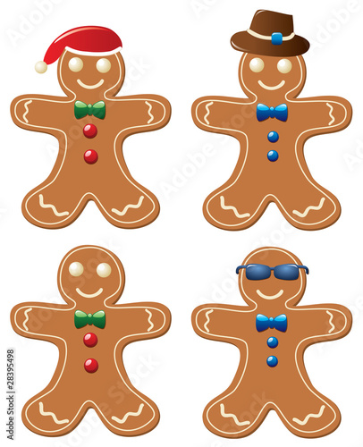 vector set of gingerbread cookies
