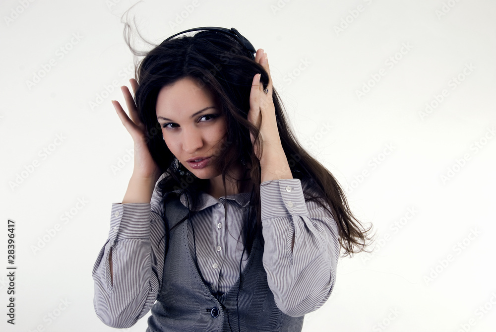 Young girl in headphones Young girl in headphones