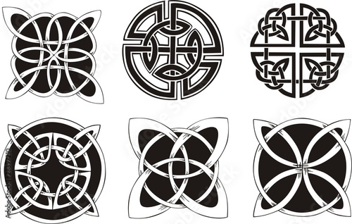 Six miscellaneous celtic knot dingbat designs photo